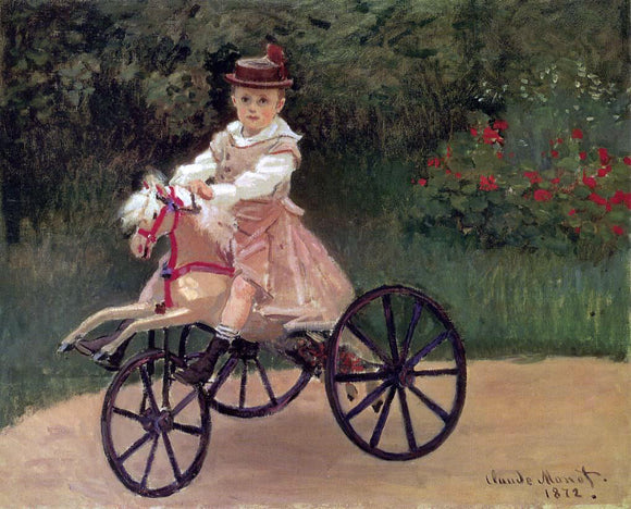  Claude Oscar Monet Jean Monet on His Horse Tricycle - Canvas Art Print