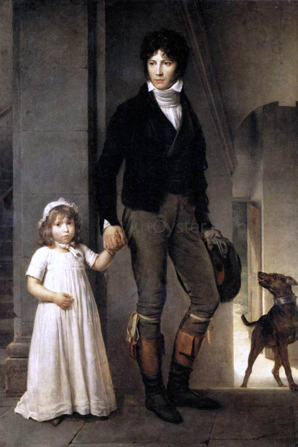  Baron Francois Gerard Jean-Baptist Isabey, Miniaturist, with his Daughter - Canvas Art Print