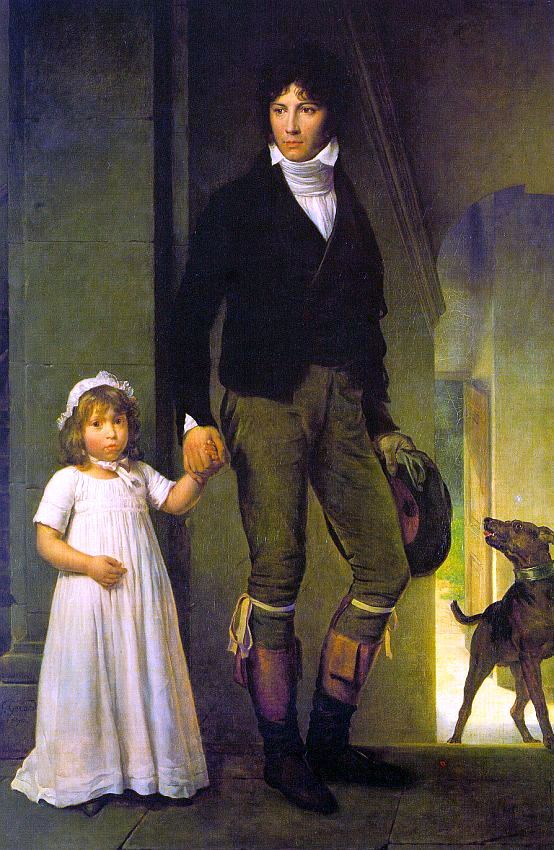 Baron Francois Gerard Jean-Baptiste Isabey and his Daughter - Canvas Art Print