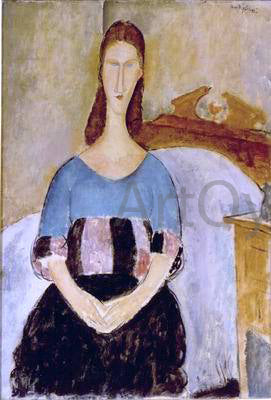  Amedeo Modigliani Jeanne Hebuterne, Seated - Canvas Art Print