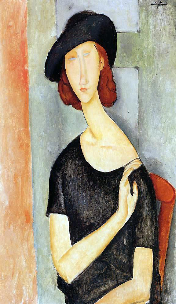  Amedeo Modigliani Jeanne Hebuterne in a Hat - Canvas Art Print