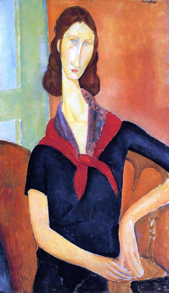  Amedeo Modigliani Jeanne Hebuterne in a Scarf - Canvas Art Print