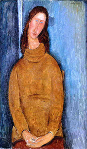  Amedeo Modigliani Jeanne Hebuterne in a Yellow Jumper - Canvas Art Print
