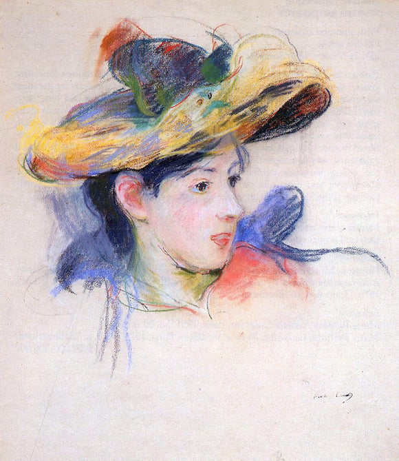  Berthe Morisot Jeanne Pontillon Wearing a Hat - Canvas Art Print