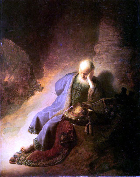  Rembrandt Van Rijn Jeremiah Lamenting the Destruction of Jerusalem - Canvas Art Print