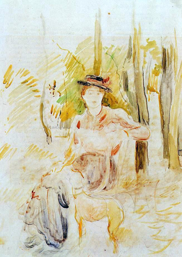  Berthe Morisot Jeune Fille a la Levrette - Canvas Art Print