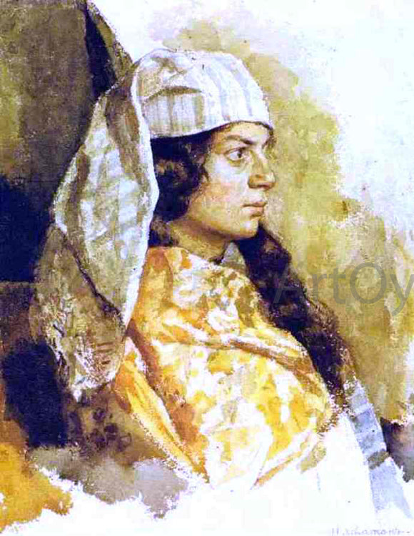  Isaac Ilich Levitan Jewish Woman in an Oriental Shawl - Canvas Art Print