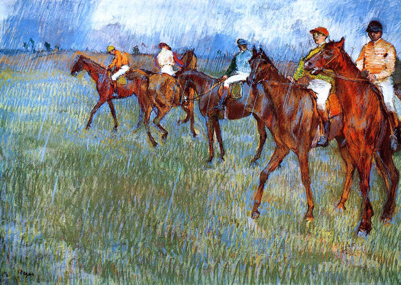  Edgar Degas Jockeys in the Rain - Canvas Art Print
