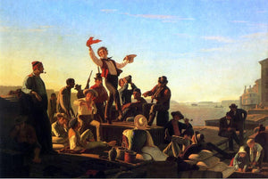  George Caleb Bingham Jolly Flatboatmen in Port - Canvas Art Print