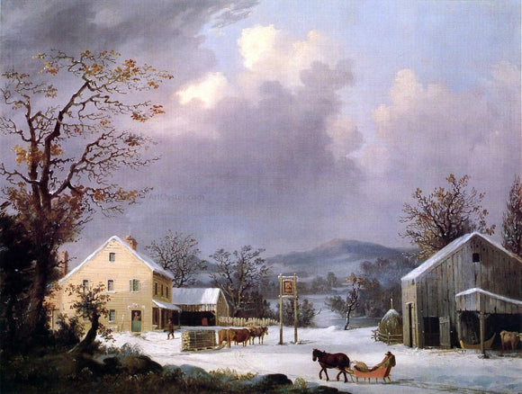  George Henry Durrie Jones Inn, Winter - Canvas Art Print