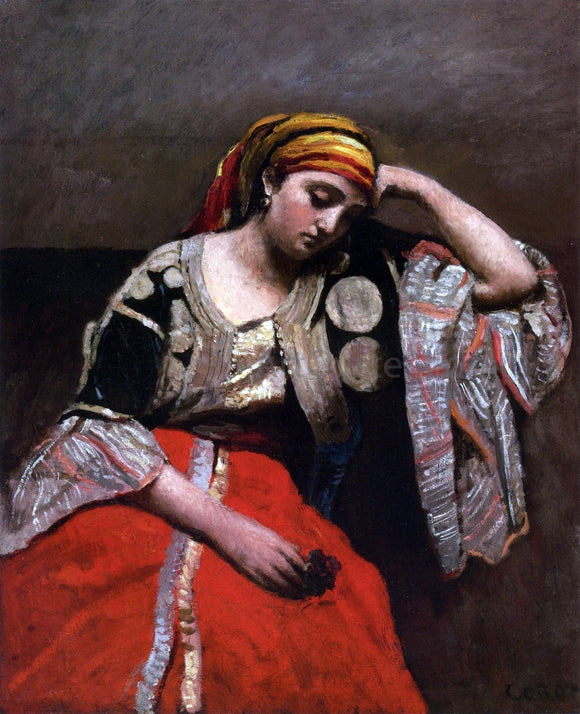  Jean-Baptiste-Camille Corot Juive d'Alger (also known as L'Italienne) - Canvas Art Print
