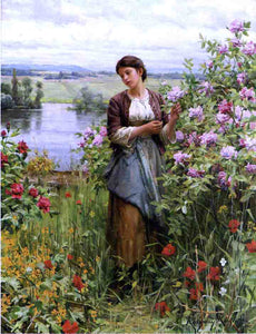  Daniel Ridgway Knight Julia among the Roses - Canvas Art Print