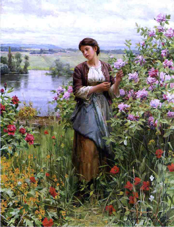  Daniel Ridgway Knight Julia among the Roses - Canvas Art Print