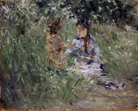  Berthe Morisot Julie with Pasie in the Garden at Bougival - Canvas Art Print
