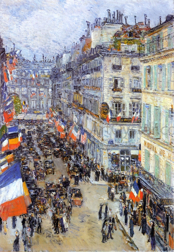  Frederick Childe Hassam July Fourteenth, Rue Daunou - Canvas Art Print