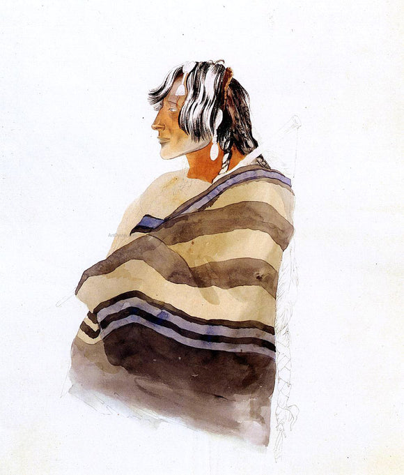  Karl Bodmer Kiasax, a Piegen Blackfeet Warrior - Canvas Art Print