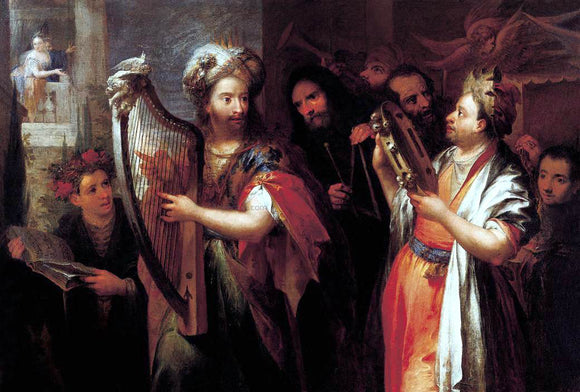  Andrea Celesti King David Playing the Zither - Canvas Art Print