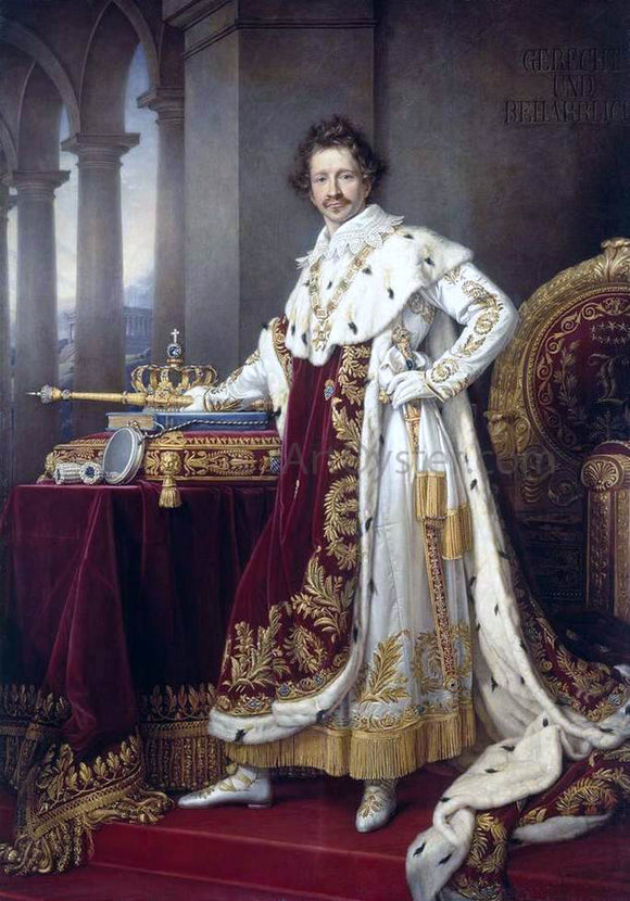  Joseph Karl Stieler King Ludwig I in his Coronation Robes - Canvas Art Print