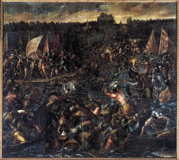  Andrea Vicentino King Pippin's Army Trying to Reach Venice - Canvas Art Print