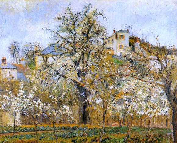  Camille Pissarro Kitchen Garden with Trees in Flower, Spring, Pontoise - Canvas Art Print