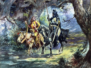  Charles Marion Russell Knight and Jester - Canvas Art Print