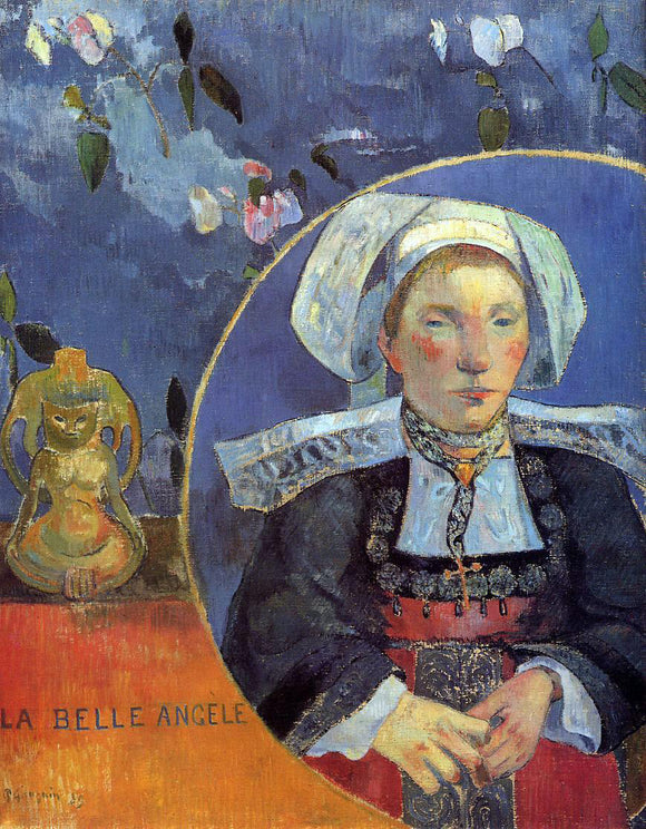  Paul Gauguin La Belle Angele (also known as Madame Angele Satre, the Inkeeper at Pont-Aven) - Canvas Art Print