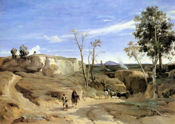  Jean-Baptiste-Camille Corot La Cervara, the Roman Countryside - Canvas Art Print