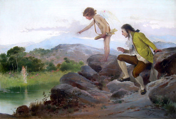  Antonio Fillol Granell La ninfa del lago (also known as Alphonse de Lamartine) - Canvas Art Print