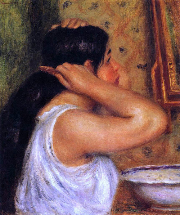  Pierre Auguste Renoir La Toilette - Woman Combing Her Hair - Canvas Art Print