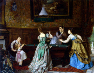  Charles Edouard Boutibonne Ladies Playing Billiards - Canvas Art Print