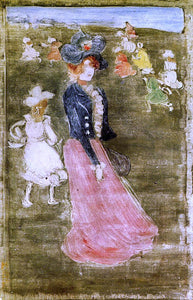  Maurice Prendergast Lady in a Pink Skirt - Canvas Art Print