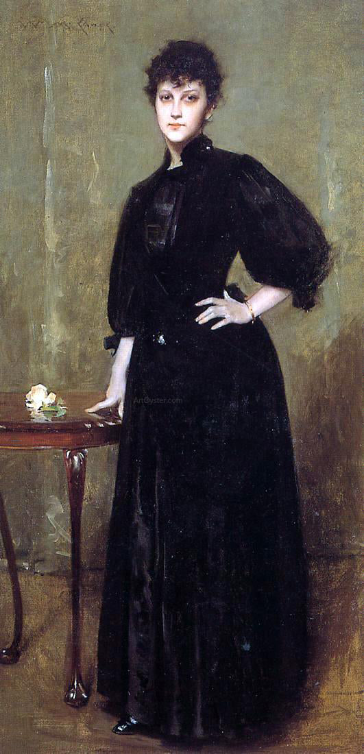  William Merritt Chase Lady in Black (also known as Mrs. Leslie Cotton) - Canvas Art Print