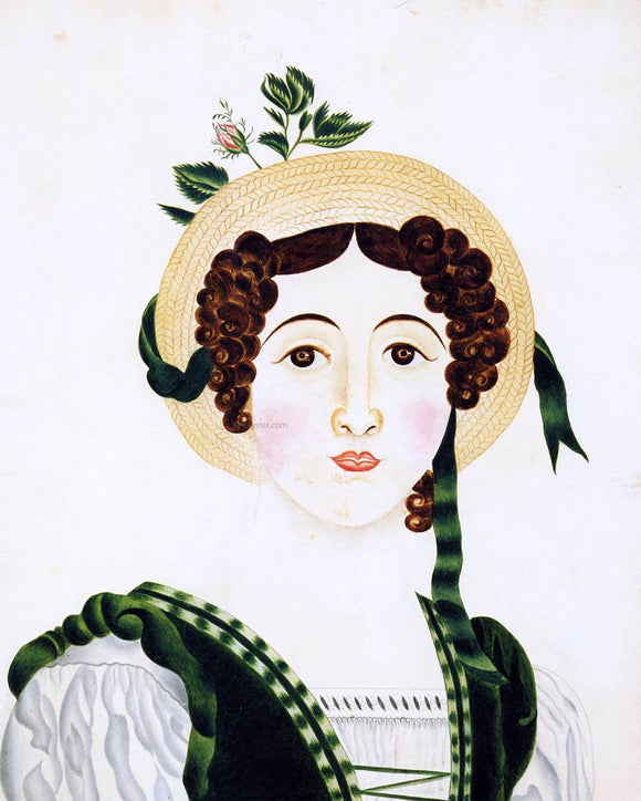  Almira Wheaton Lady in Straw Hat - Canvas Art Print