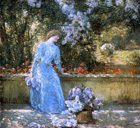  Frederick Childe Hassam Lady in the Park (also known as In the Garden) - Canvas Art Print