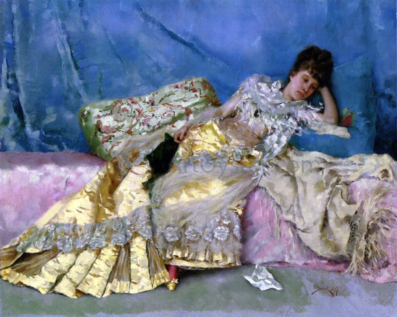  Julius LeBlanc Stewart Lady on a Pink Divan - Canvas Art Print