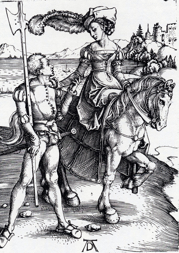  Albrecht Durer Lady On Horseback and Lansquenet - Canvas Art Print