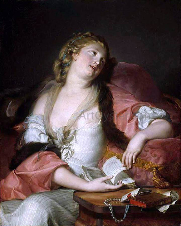  Bernard D'Agesci Lady Reading the Letters of Heloise and Abelard - Canvas Art Print