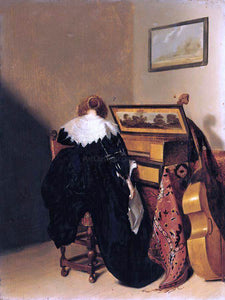  Pieter Codde Lady Seated at Virginals - Canvas Art Print