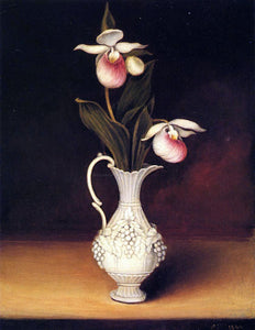  Anna Claypoole Peale Lady Slippers in a Parian Vase - Canvas Art Print