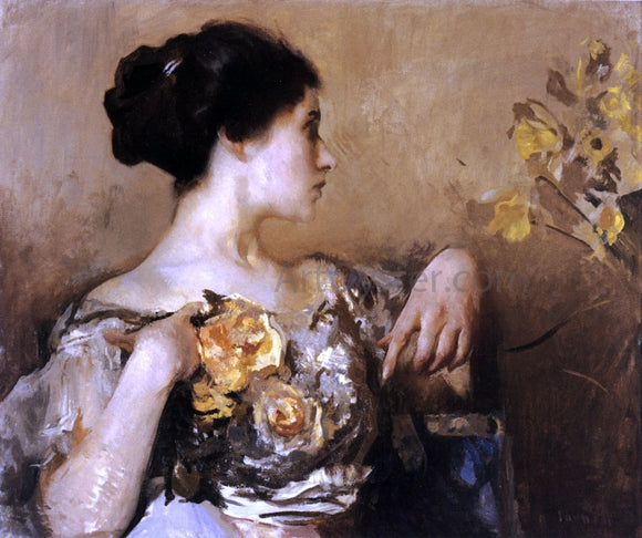  Edmund Tarbell Lady with a Corsage - Canvas Art Print