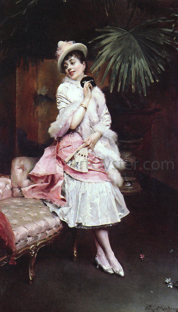  Raimundo de Madrazo Y Garreta Lady with a Mask - Canvas Art Print