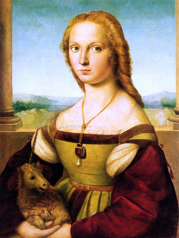  Raphael Lady with a Unicorn - Canvas Art Print