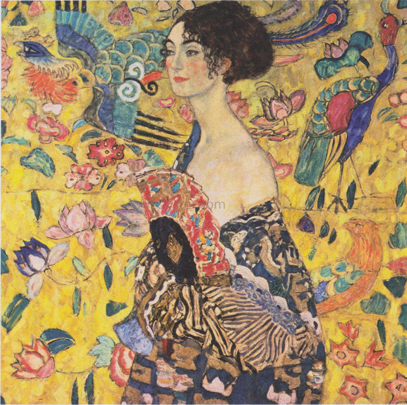  Gustav Klimt A Lady with Fan - Canvas Art Print