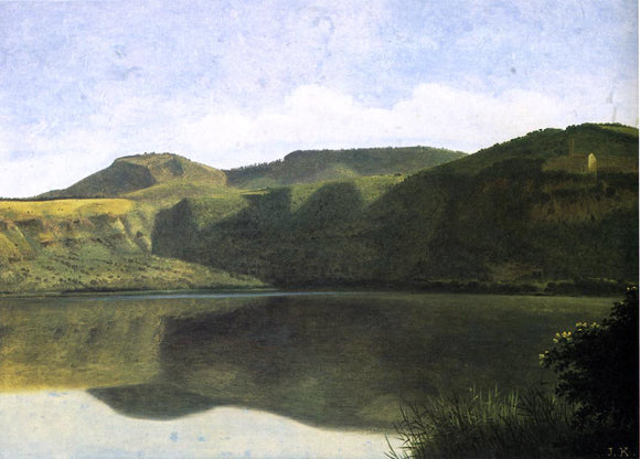  Joseph August Knip Lake Albano with Palazzolo - Canvas Art Print