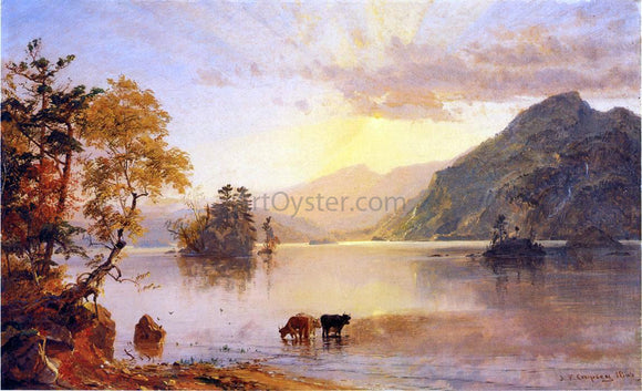  Jasper Francis Cropsey Lake George: Sun Behind a Cloud - Canvas Art Print