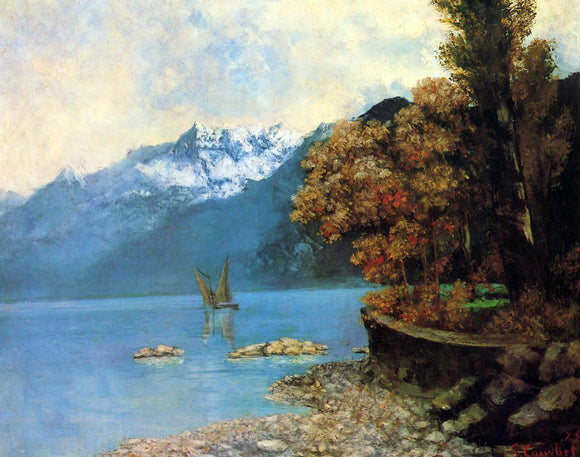 Gustave Courbet Lake Leman - Canvas Art Print