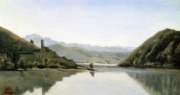 Jean-Baptiste-Camille Corot Lake Piediluco - Canvas Art Print