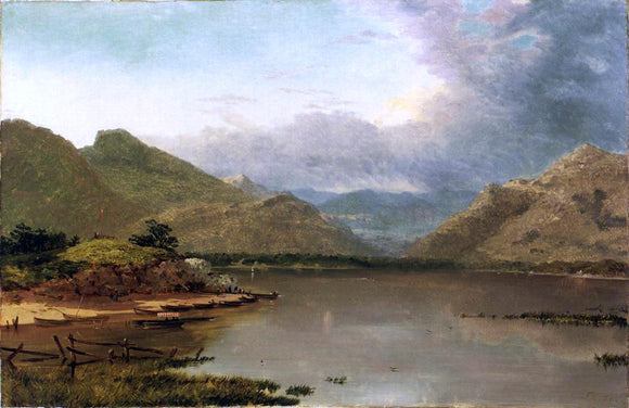  John Frederick Kensett Lake with Boaters - Canvas Art Print