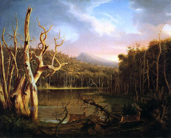  Thomas Cole Lake with Dead Trees (also known as Catskill) - Canvas Art Print