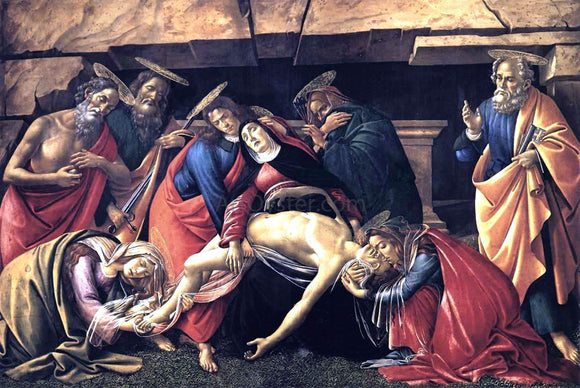  Sandro Botticelli Lamentation over the Dead Christ with Saints - Canvas Art Print
